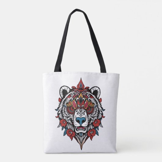 Tribal Beer Canvas tas met Bloemaccenten (Achterkant)