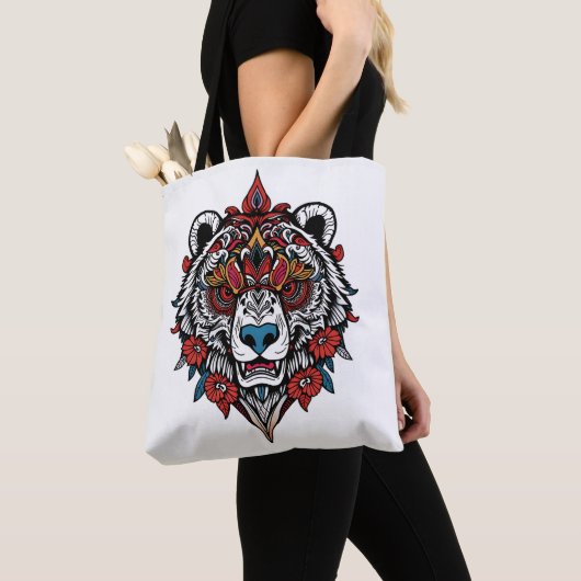 Tribal Beer Canvas tas met Bloemaccenten (Dichtbij)