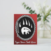 Tribal Beer Klaw Briefkaart Aangepaste inheemse Br (Staand voorkant)