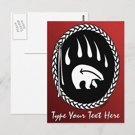 Tribal Beer Klaw Briefkaart Aangepaste inheemse Br (Voorkant / Achterkant)