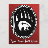 Tribal Beer Klaw Briefkaart Aangepaste inheemse Br (Voorkant)