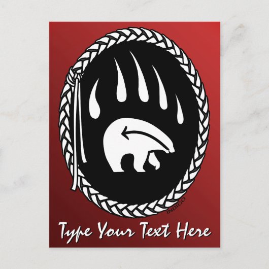 Tribal Beer Klaw Briefkaart Aangepaste inheemse Br (Voorkant)