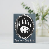 Tribal Beer Klaw Briefkaart Aangepaste inheemse Br (Staand voorkant)
