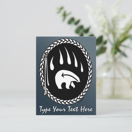 Tribal Beer Klaw Briefkaart Aangepaste inheemse Br (Staand voorkant)