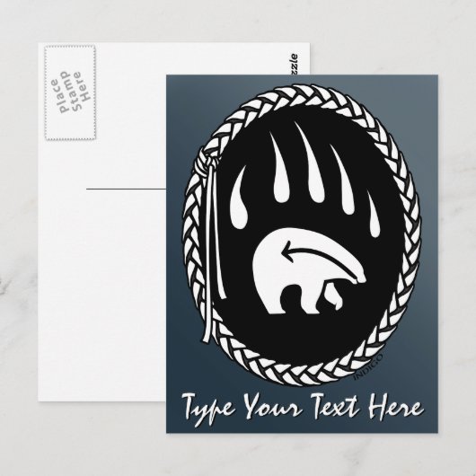 Tribal Beer Klaw Briefkaart Aangepaste inheemse Br (Voorkant / Achterkant)