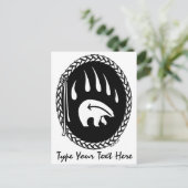 Tribal Beer Klaw Briefkaart Aangepaste inheemse Br (Staand voorkant)