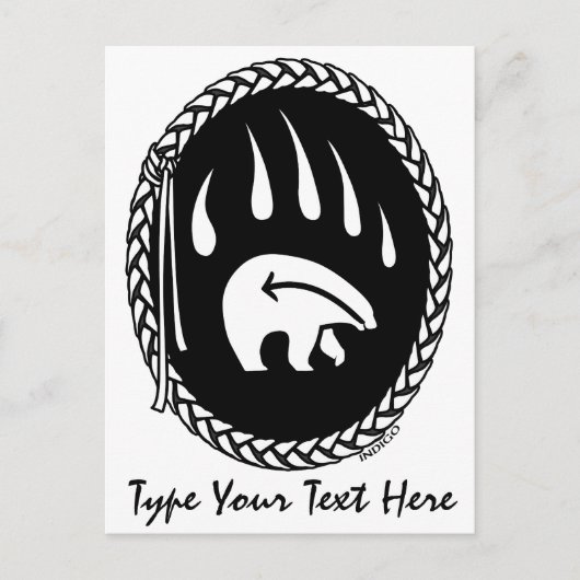 Tribal Beer Klaw Briefkaart Aangepaste inheemse Br (Voorkant)