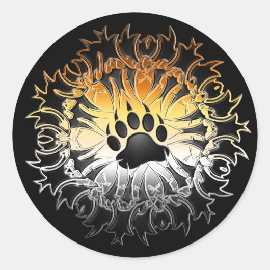 Tribal Beer Pride Paw Ronde Sticker (Voorkant)