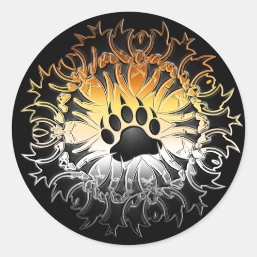 Tribal Beer Pride Paw Ronde Sticker (Voorkant)