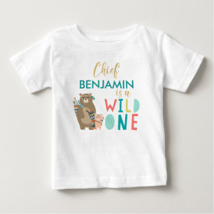Tribal Beer Wild One 1st Birthday Shirt