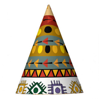 Tribal behang, artistiek etnisch ontwerp. feesthoedjes