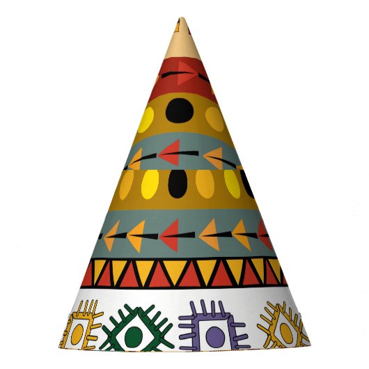 Tribal behang, artistiek etnisch ontwerp. feesthoedjes (Voorkant)
