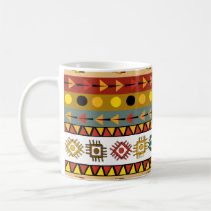 Tribal behang, artistiek etnisch ontwerp. koffiemok