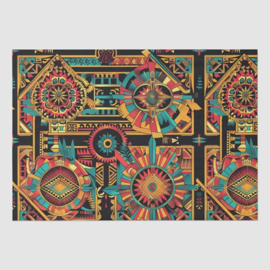 Tribal Beige "Aztec Dream" Wrapping Tissue Paper Tissuepapier (Voorkant)