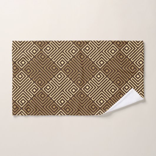 Tribal Beige Bruin Minimal Patroon Bad Handdoek (Handdoek)