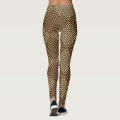 Tribal Beige Bruin Minimal Patroon Leggings (Achterkant)