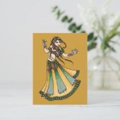 Tribal Belly Dancer Feestdagenkaart (Staand voorkant)