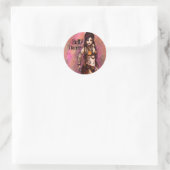 Tribal Belly Dancer Sleutelhanger Ronde Sticker (Tas)