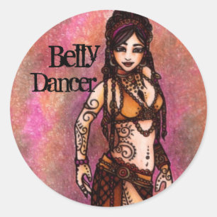 Tribal Belly Dancer Sleutelhanger Ronde Sticker