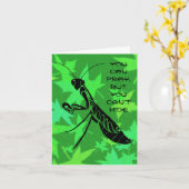 Tribal bidsprinkhaan verjaardagskaart kaart (Gele Bloem)