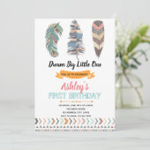 Tribal Birthday Party Invitation card Kaart (Staand voorkant)