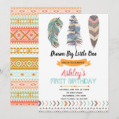 Tribal Birthday Party Invitation card Kaart (Voorkant / Achterkant)