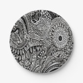 tribal black and white papieren bordje (Voorkant)