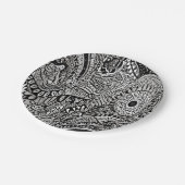 tribal black and white papieren bordje (Gekanteld)