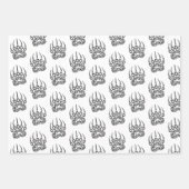 Tribal Black Beer Paw Inpakpapier Vel (Voorkant 2)