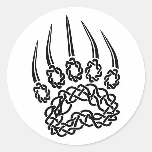 Tribal Black Beer Paw Ronde Sticker (Voorkant)