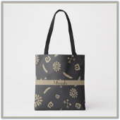 Tribal Black en Beige Native American Pattern Tote Bag