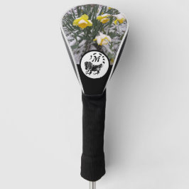 Tribal Black Iguana Silhouette Monogram met foto Golfheadcover