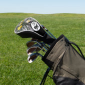 Tribal Black Iguana Silhouette Monogram met foto Golfheadcover (Insitu)