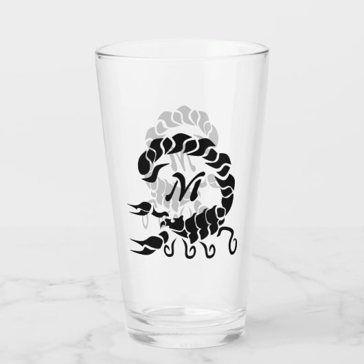 Tribal Black Scorpion Monogram Glas (Achterkant)