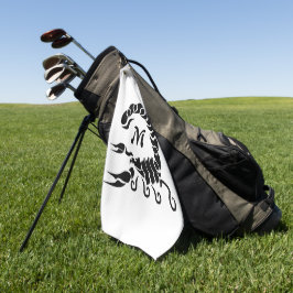 Tribal Black Scorpion Monogram Golfhanddoek