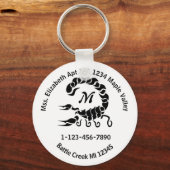 Tribal Black Scorpion Monogram Home Contact Info K Sleutelhanger (Voorkant)