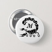 Tribal Black Scorpion Monogram Ronde Button 5,7 Cm (Voorkant /achterkant)