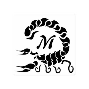 Tribal Black Scorpion Monogram Rubberstempel