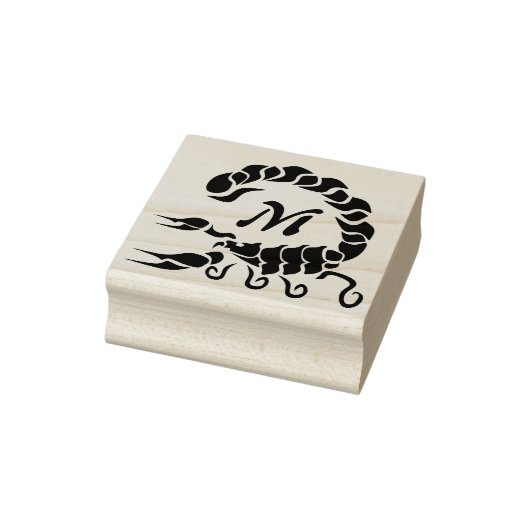 Tribal Black Scorpion Monogram Rubberstempel (Stempel)
