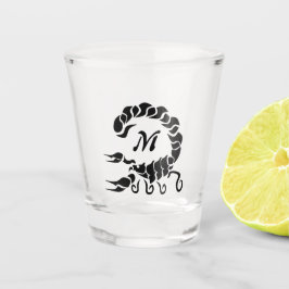 Tribal Black Scorpion Monogram Shot Glas