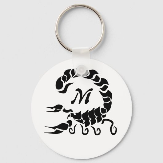 Tribal Black Scorpion Monogram Sleutelhanger (Voorkant)
