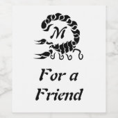 Tribal Black Scorpion Monogram Wijn Etiket (Enkel label)