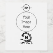 Tribal Black Scorpion Monogram Wijn Etiket (Enkel label)