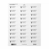 Tribal Black Stag Silhouette Monogram Etiket (Full Sheet)