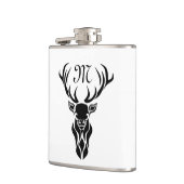 Tribal Black Stag Silhouette Monogram Heupfles (Links)