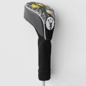 Tribal Black Stag Silhouette Monogram met foto Golfheadcover (Schuin)