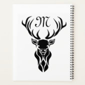 Tribal Black Stag Silhouette Monogram Planner (Achterkant)