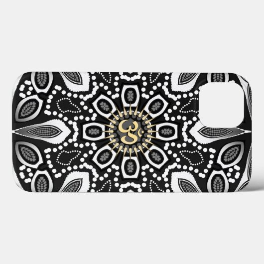 Tribal Black+White Aum Case-Mate iPhone Case (Achterkant (horizontaal))