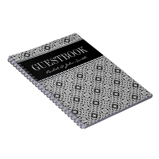 Tribal Black White-design — Guestbook-laptop Notitieboek (Rechterzijde)