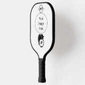 Tribal Black Wolf Head Silhouette Laurel Monogram Pickleball Paddle (Links)
